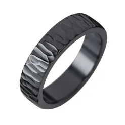 Kohinoor Duetto Black Edition, Wood kihlasormus, 5 mm, musta zirkonium 006-804