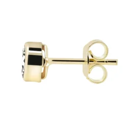 Kultaiset korvakorut 5mm kirkkaalla zirkoniakivellä, 14K keltakulta