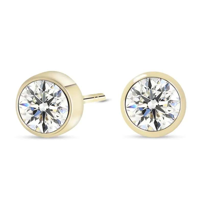 Kultaiset korvakorut 4mm kirkkaalla zirkoniakivellä, 14K keltakulta