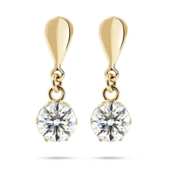 Kultaiset korvakorut 5,5mm kirkkaalla zirkoniakivellä, 14K keltakulta