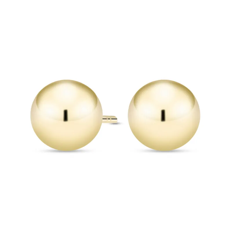 Kultaiset pallokorvakorut, 6mm pallo, 14K keltakulta