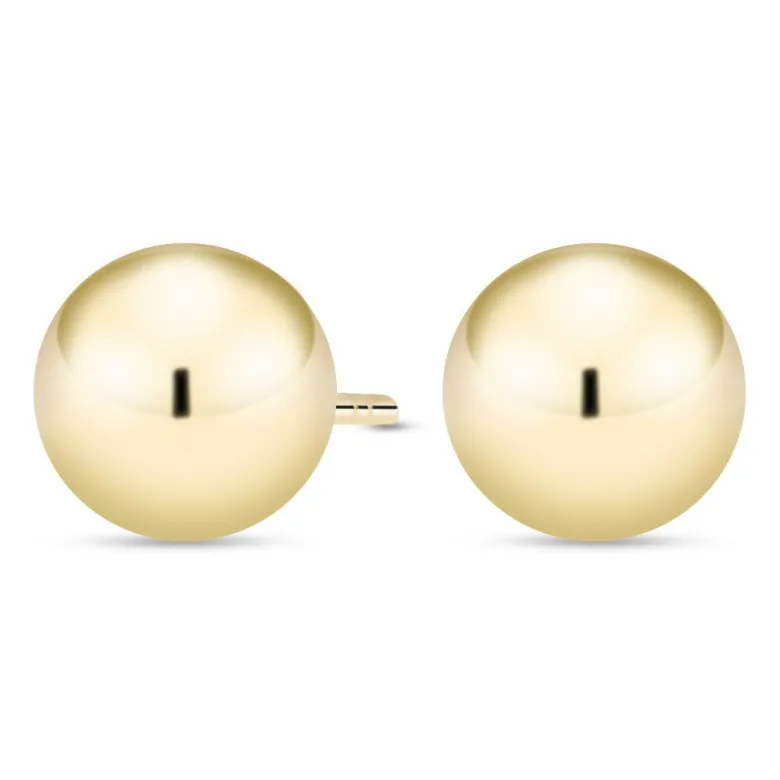 Kultaiset pallokorvakorut, 8mm pallo, 14K keltakulta