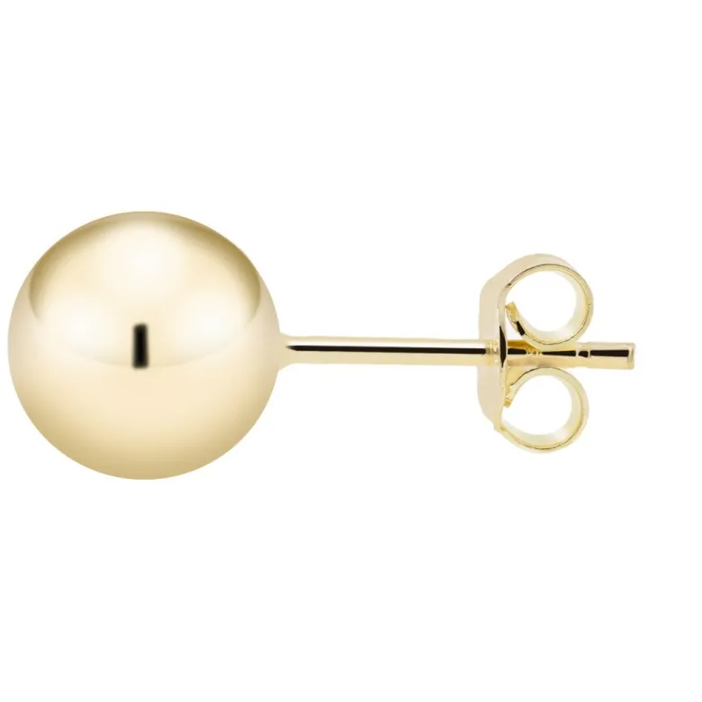 Kultaiset pallokorvakorut, 8mm pallo, 14K keltakulta