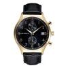 Leijona Ohra Krono, Gold Tone & Black, 5020-2610, rannekello