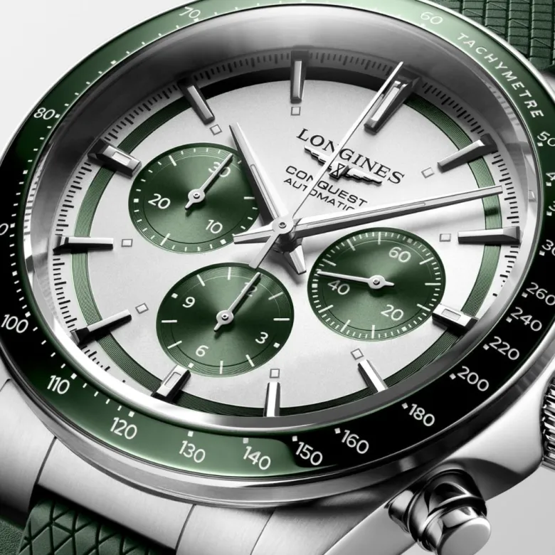 Longines Conquest Chronograph, 42mm, rannekello L38354029