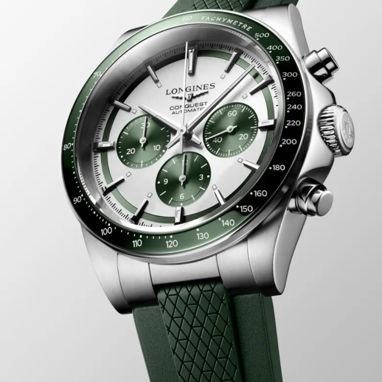Longines Conquest Chronograph, 42mm, rannekello L38354029