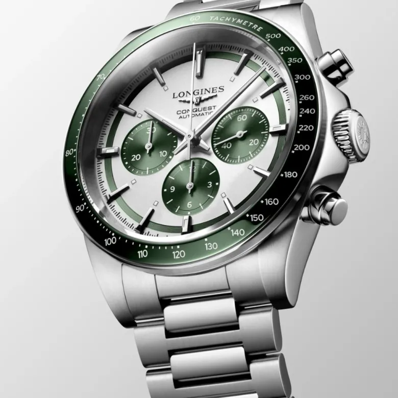 Longines Conquest Chronograph, 42mm, rannekello L38354026