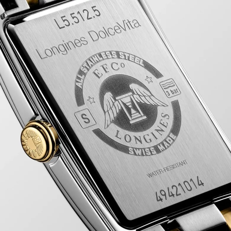 Longines DolceVita, keltakulta, 23,3mm, rannekello L55125707