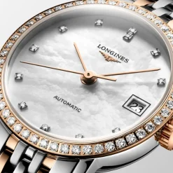 Longines Elegant Collection, ruusukulta ja timantit, rannekello L43095817