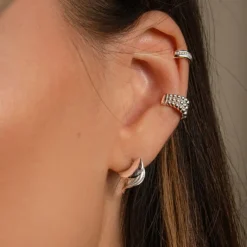 Lumoava Aina ear cuff korvakorut, hopeaa
