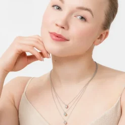 Lumoava Daisy pieni riipus, pinkillä kivellä, hopea