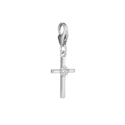 Lumoava Daisy risti charm, hopeaa