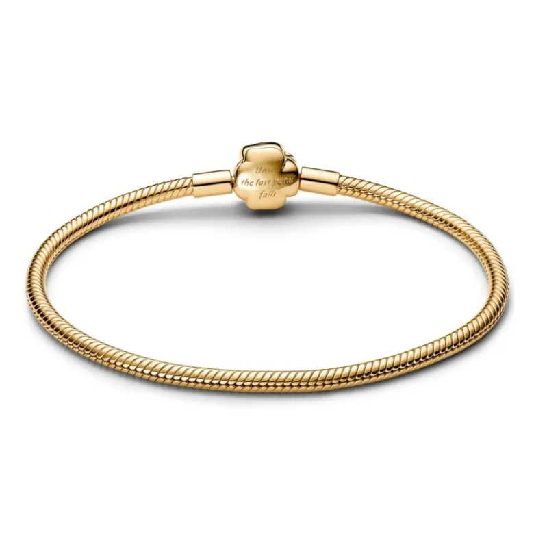 Pandora Disney Beauty and the Beast Enchanted Rose Snake Chain rannekoru, keltakullattu 564019C01