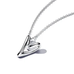 Pandora Essence Organically Shaped Heart kaulakoru, hopea, 393272C00-70