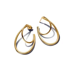 Pandora Essence Organically Shaped Double rengaskorvakorut, keltakullattu, 263870C00
