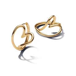 Pandora Essence Organically Shaped Heart rengaskorvakorut, keltakullattu, 263807C00