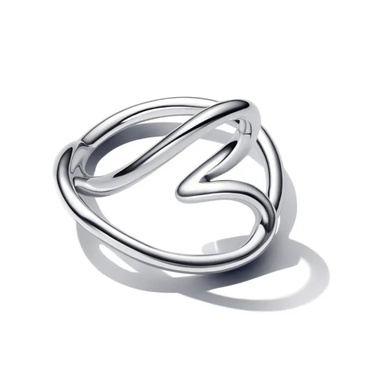 Pandora Essence Organically Shaped Heart sormus, hopea, 193288C00