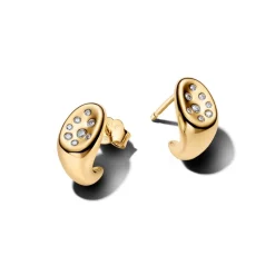 Pandora Essence Organically Shaped Stone-Set korvakorut, keltakullattu, 264661C01