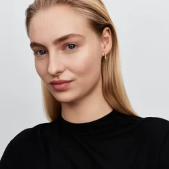 Pandora Essence Organically Shaped Stone-Set Hoop korvakorut, keltakullattu, 264663C01