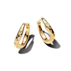Pandora Essence Organically Shaped Stone-Set Hoop korvakorut, keltakullattu, 264663C01