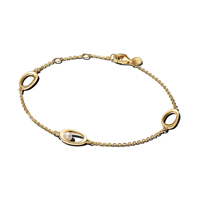 Pandora Essence Organically Shaped Oval & Treated Freshwater Cultured Pearl rannekoru, keltakullattu, 564677C01