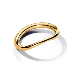 Pandora Essence Organically Shaped Band sormus, keltakullattu, 163314C00