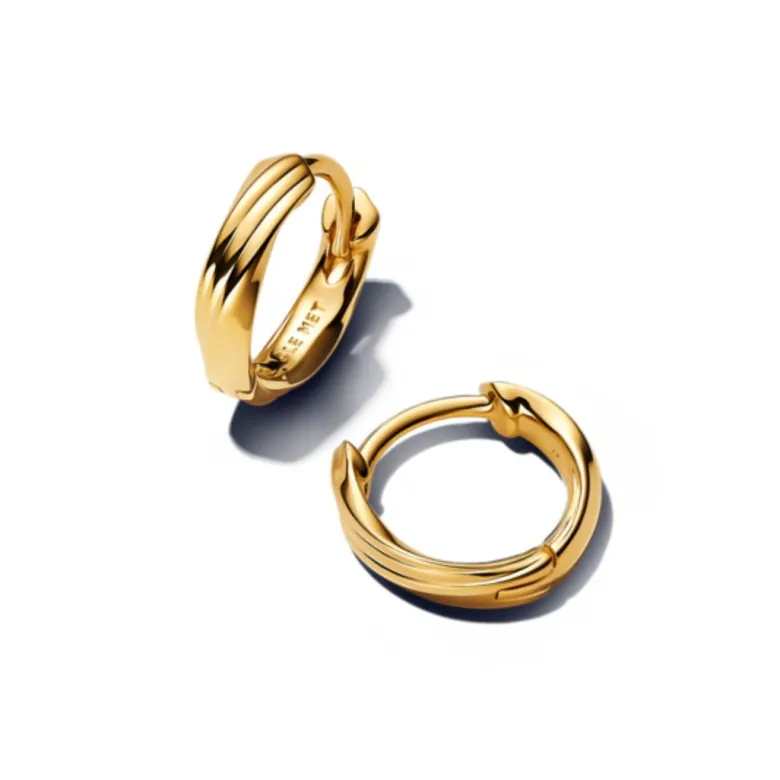 Pandora Essence Twisted Huggie rengaskorvakorut, keltakullattu, 263871C00