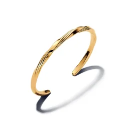 Pandora Essence Twisted Open Bangle rannekoru, keltakullattu, 563869C00