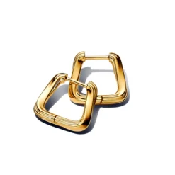 Pandora Essence Twisted Triangle pienet rengaskorvakorut, keltakullattu, 263875C00