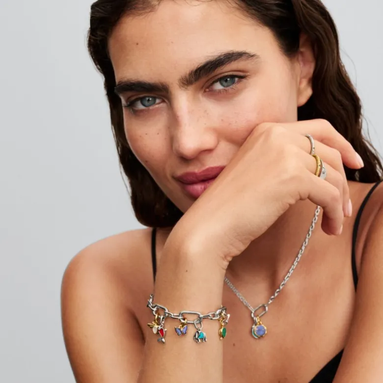 Pandora ME Blue Butterfly Mini hela, hopea, 763825C01