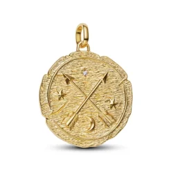 Pandora ME Crossing Arrows Oversized Medallion hela, keltakullattu, 764084C01