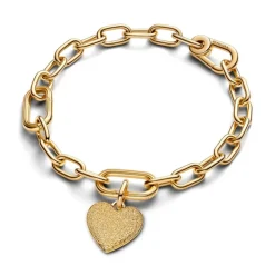 Pandora ME Engravable Heart Medallion hela, keltakullattu, 763824C00