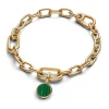 Pandora ME Green Engravable Mini Medallion hela, keltakullattu, 763389C01