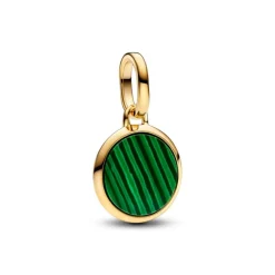 Pandora ME Green Engravable Mini Medallion hela, keltakullattu, 763389C01