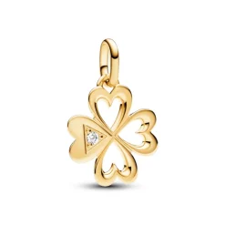 Pandora ME Heart Four-leaf Clover Medallion hela, keltakullattu, 763034C01