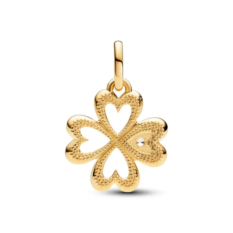 Pandora ME Heart Four-leaf Clover Medallion hela, keltakullattu, 763034C01