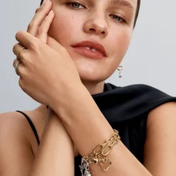 Pandora ME Heart Mini Dangle hela, keltakullattu, 763691C00
