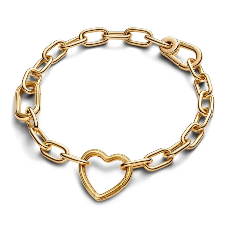 Pandora ME Heart Openable Link hela, keltakullattu, 760081C00