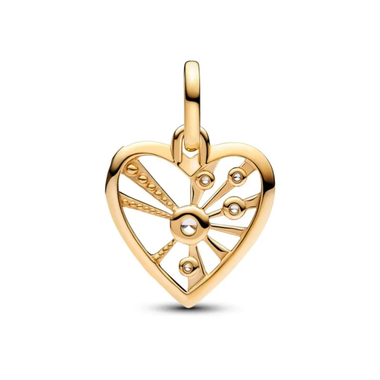 Pandora ME Heart & Rays Medallion hela, keltakullattu, 763453C01