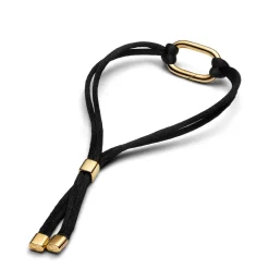 Pandora ME Openable Link Cord rannekoru, tekstiili ja keltakullattu, 564680C01