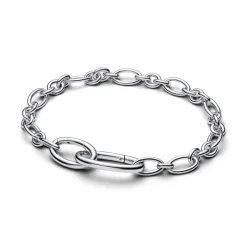 Pandora ME Openable Oval Link Chain rannekoru, hopeaa, 594678C00