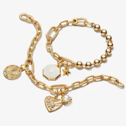 Pandora ME Small-Link Chain rannekoru, keltakullattu, 569662C00