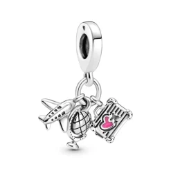 Pandora Moments Airplane, Globe & Suitcase hela, hopea, 799435C01