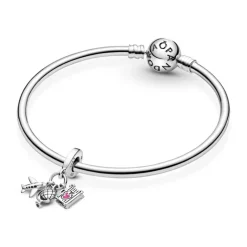 Pandora Moments Airplane, Globe & Suitcase hela, hopea, 799435C01