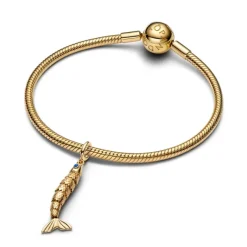 Pandora Moments Articulated Fish hela, keltakullattu, 764686C01