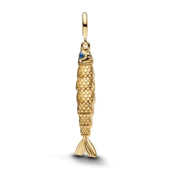 Pandora Moments Articulated Fish hela, keltakullattu, 764686C01