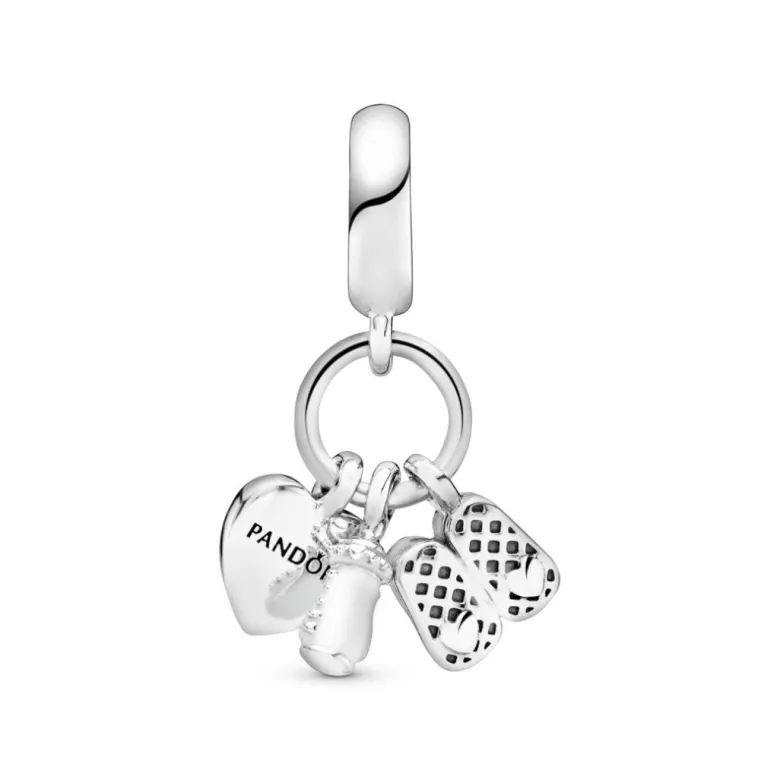 Pandora Moments Baby Bottle and Shoes hela, hopea, 798106CZ