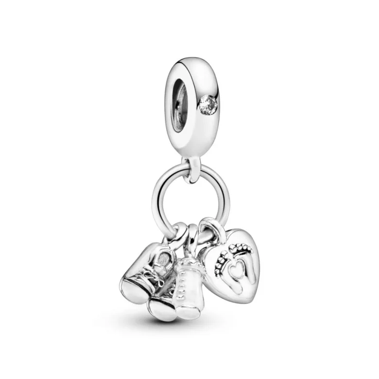 Pandora Moments Baby Bottle and Shoes hela, hopea, 798106CZ