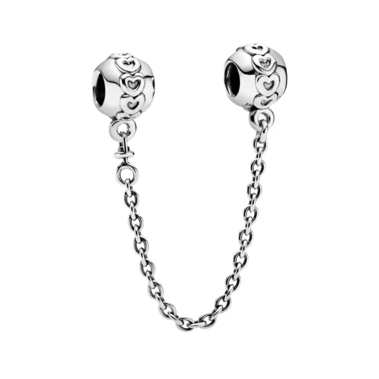 Pandora Moments Band of Hearts Safety Chain hela, hopea, 791088-05