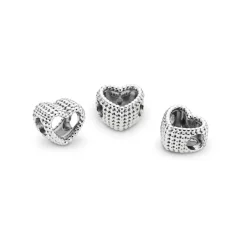 Pandora Moments Beaded Open Heart hela, hopea, 797516